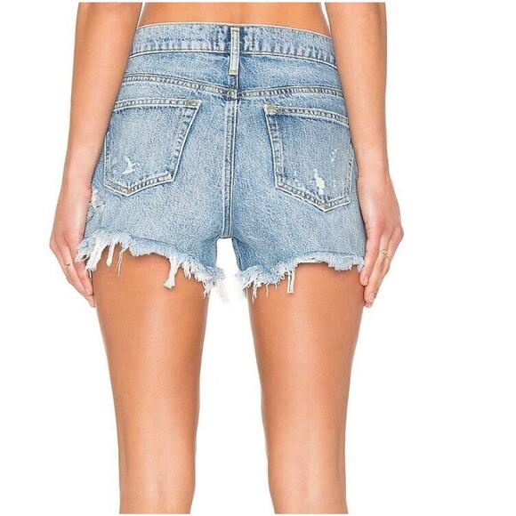 Agolde Sz 30 Parker Vintage Cut Off Distressed Button Fly Denim Shorts - Picture 2 of 11